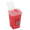 Impact Products Sharps Waste Receptacle, Square, Plastic, 32oz, Red 7350